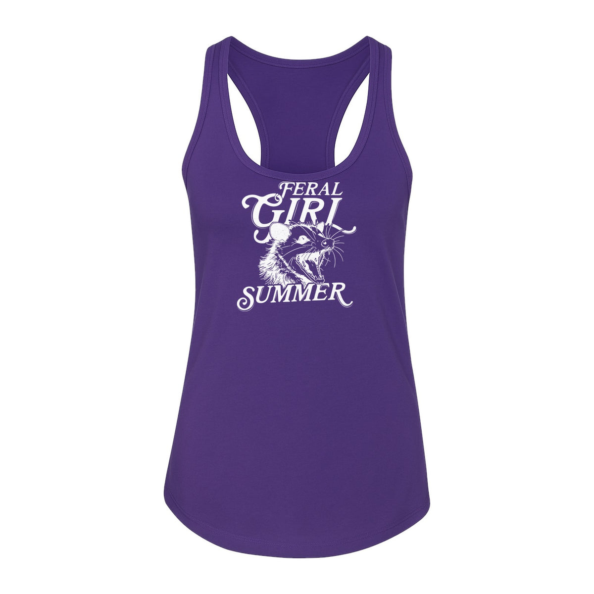 Feral Girl Summer Opossum Women's Racerback Tank Top for Animal Lovers