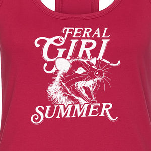 Feral Girl Summer Opossum Women's Racerback Tank Top for Animal Lovers