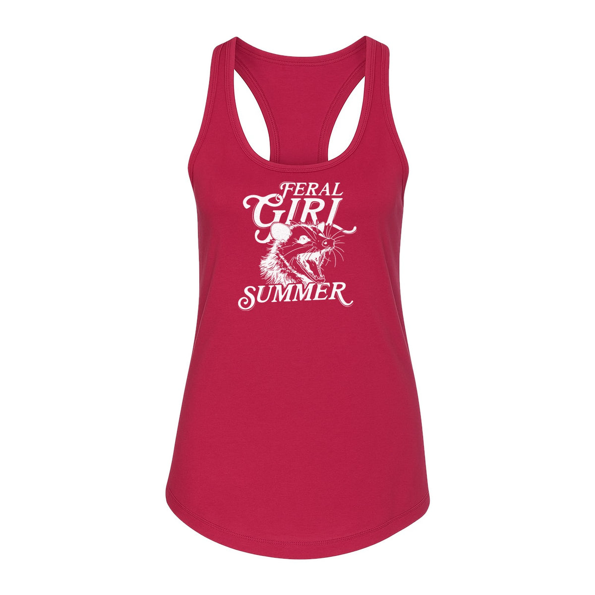 Feral Girl Summer Opossum Women's Racerback Tank Top for Animal Lovers