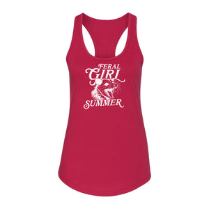 Feral Girl Summer Opossum Women's Racerback Tank Top for Animal Lovers