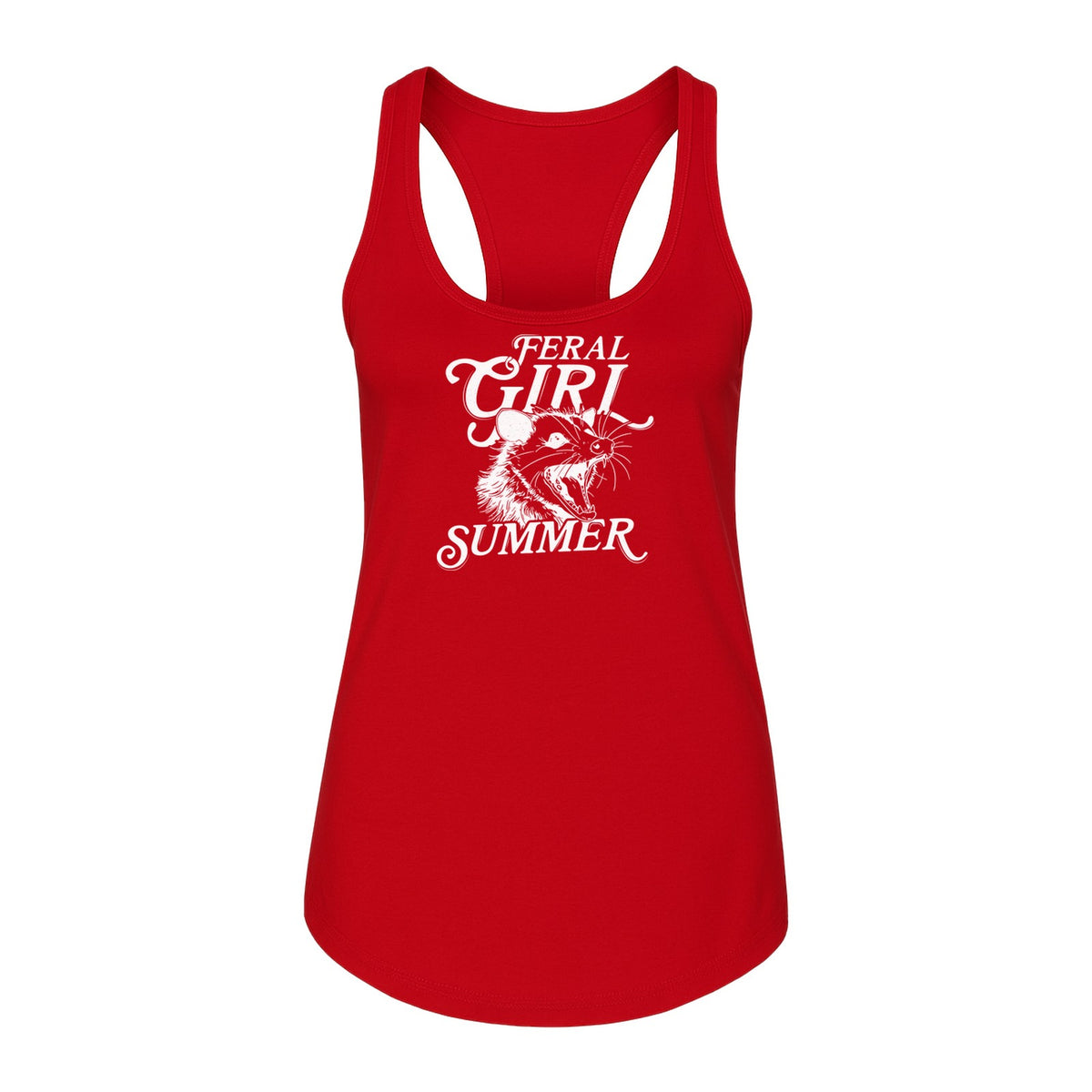 Feral Girl Summer Opossum Women's Racerback Tank Top for Animal Lovers