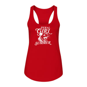 Feral Girl Summer Opossum Women's Racerback Tank Top for Animal Lovers