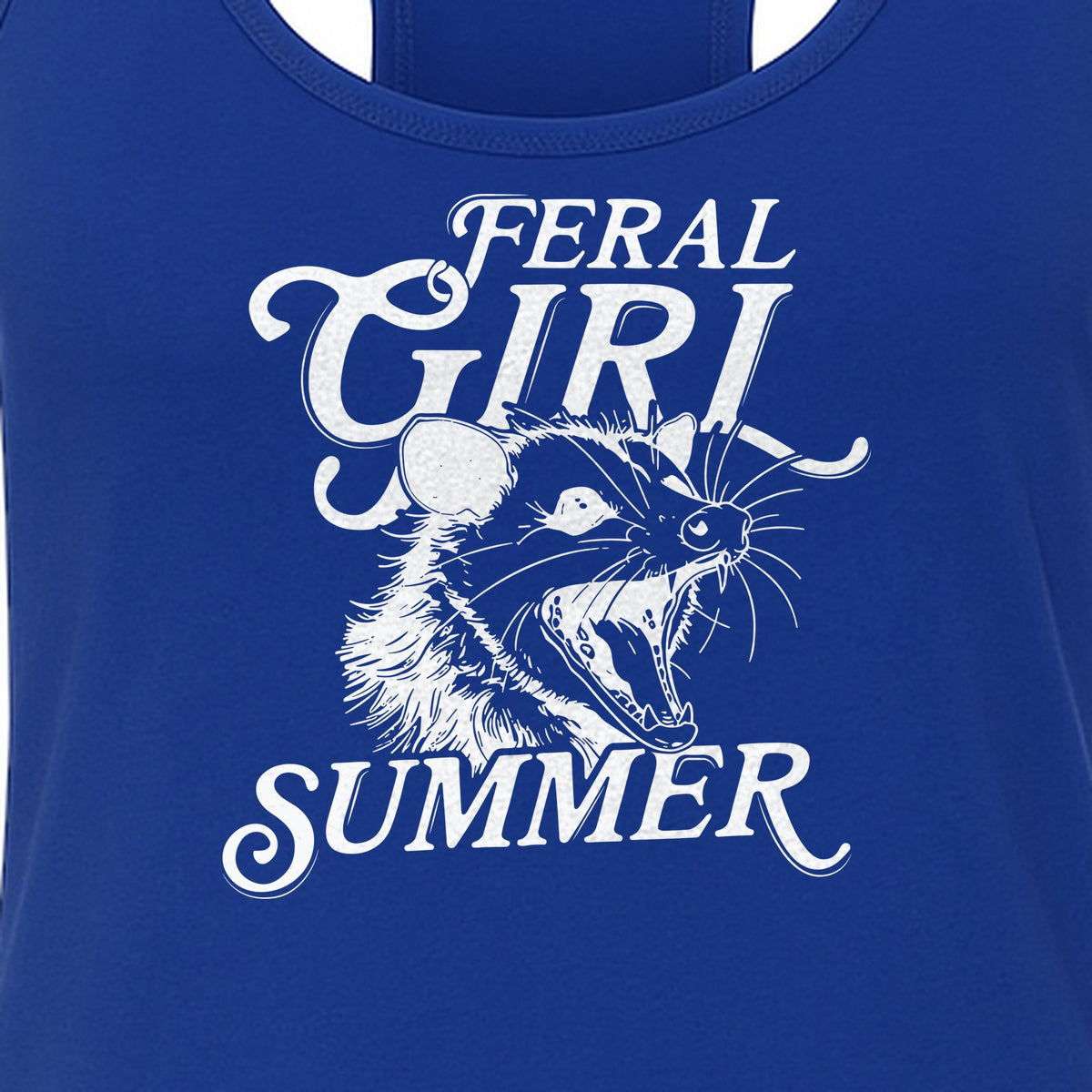 Feral Girl Summer Opossum Women's Racerback Tank Top for Animal Lovers