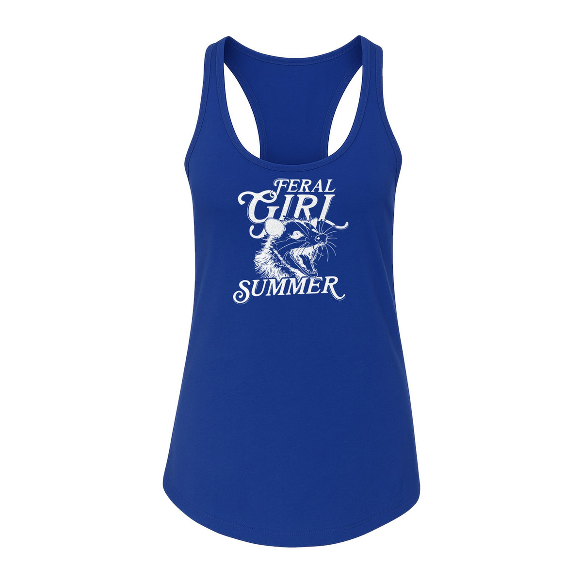 Feral Girl Summer Opossum Women's Racerback Tank Top for Animal Lovers