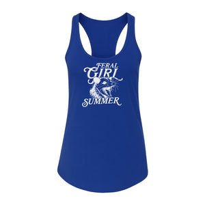 Feral Girl Summer Opossum Women's Racerback Tank Top for Animal Lovers