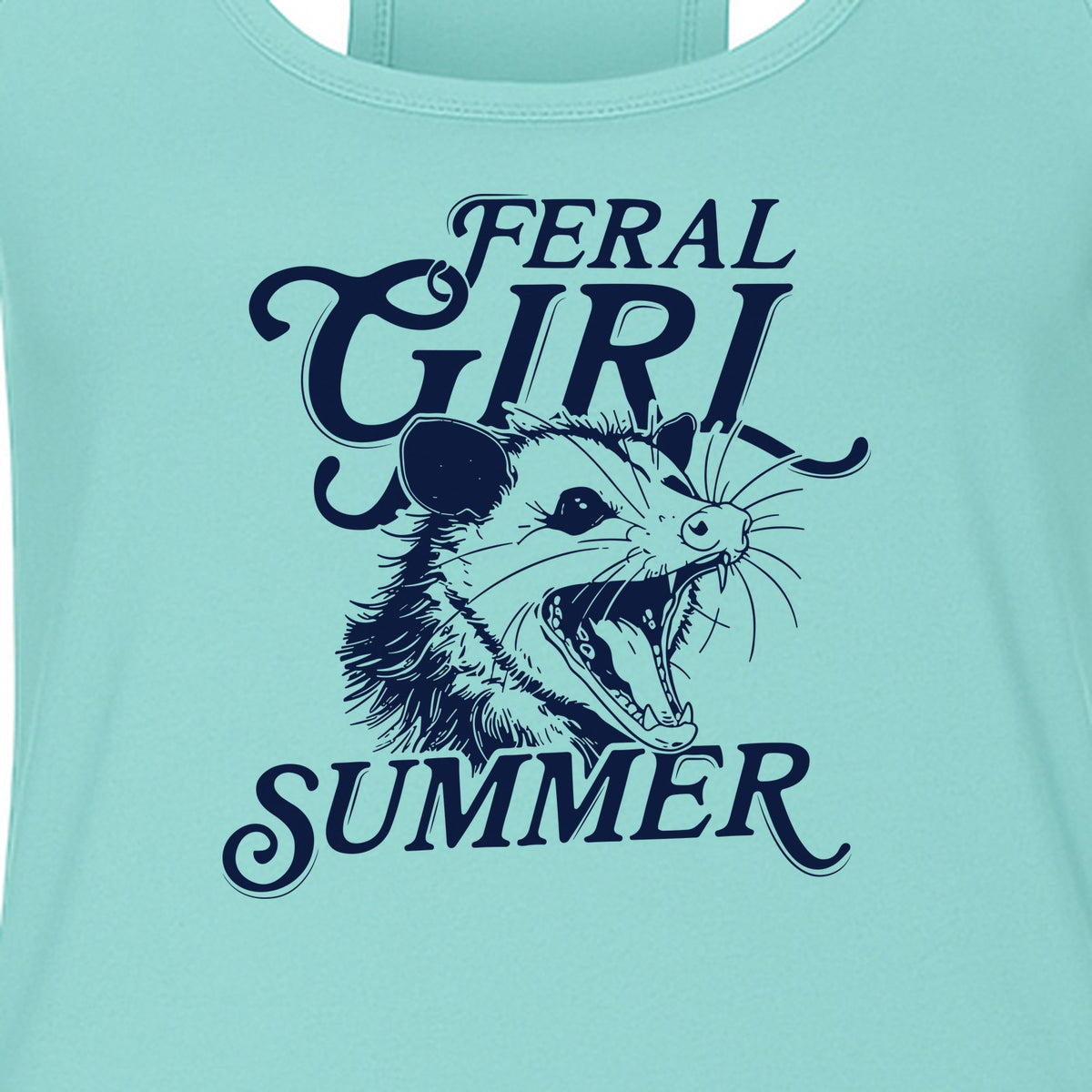 Feral Girl Summer Opossum Women's Racerback Tank Top for Animal Lovers