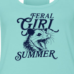 Feral Girl Summer Opossum Women's Racerback Tank Top for Animal Lovers