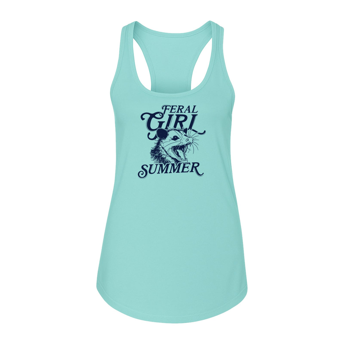 Feral Girl Summer Opossum Women's Racerback Tank Top for Animal Lovers