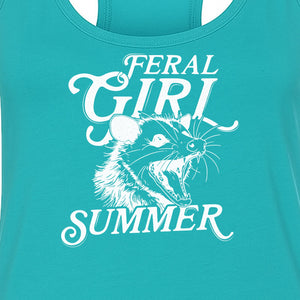 Feral Girl Summer Opossum Women's Racerback Tank Top for Animal Lovers