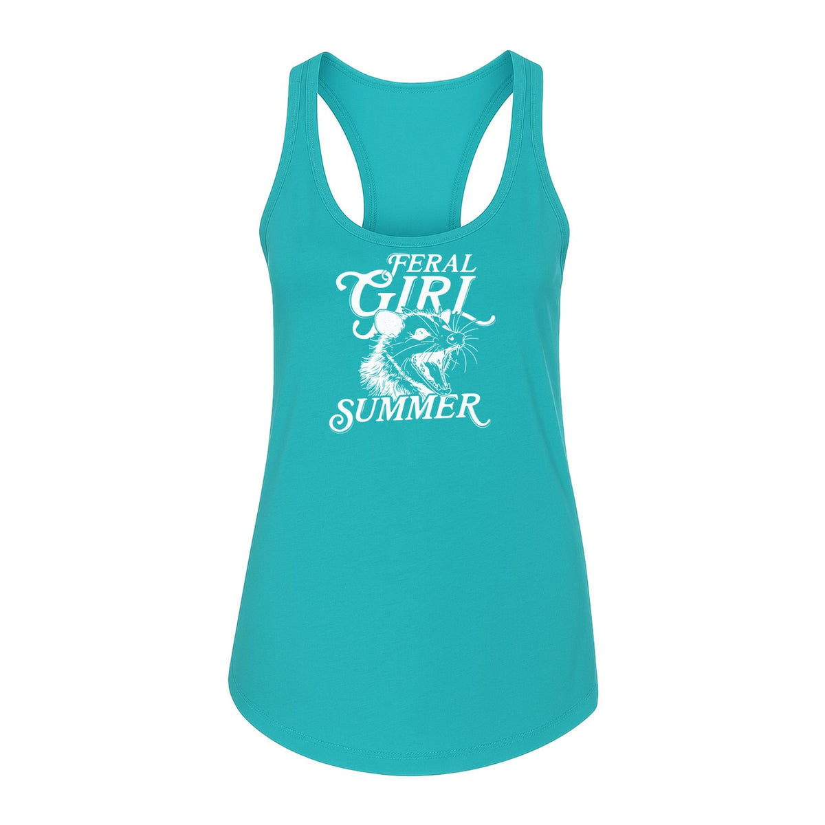 Feral Girl Summer Opossum Women's Racerback Tank Top for Animal Lovers
