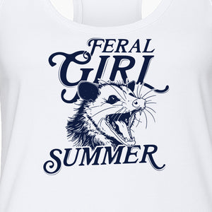 Feral Girl Summer Opossum Women's Racerback Tank Top for Animal Lovers