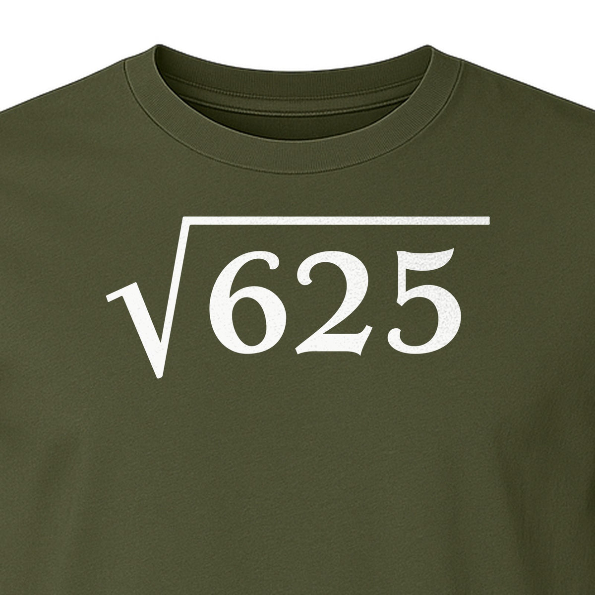 Square Root of 625 T-Shirt, Funny Math 25th Birthday Graphic for Number Lovers