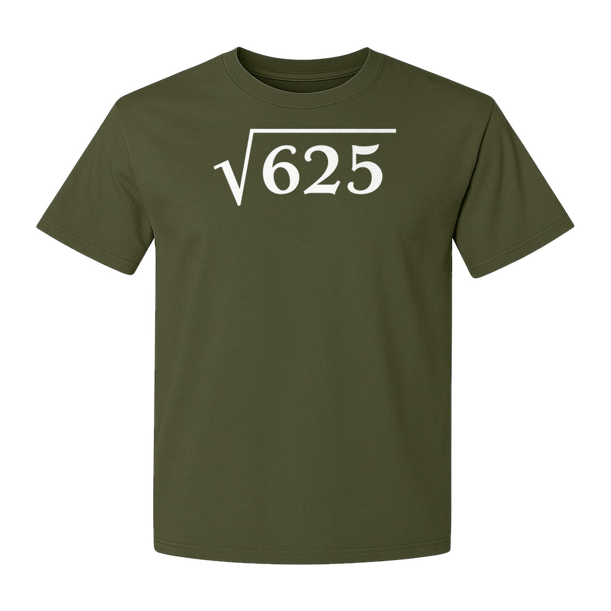 Square Root of 625 T-Shirt, Funny Math 25th Birthday Graphic for Number Lovers