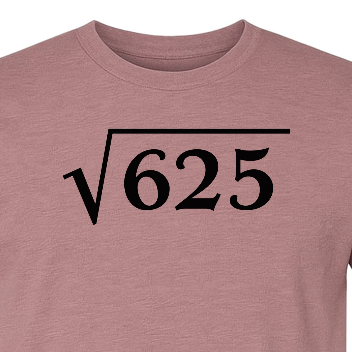 Square Root of 625 T-Shirt, Funny Math 25th Birthday Graphic for Number Lovers