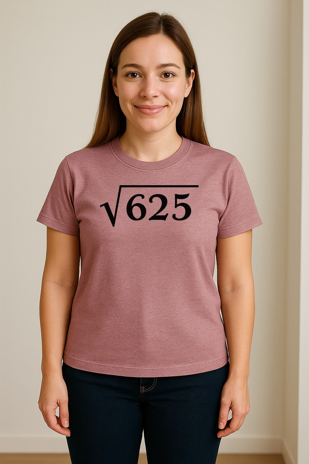 Square Root of 625 T-Shirt, Funny Math 25th Birthday Graphic for Number Lovers