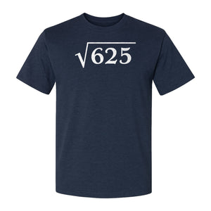 Square Root of 625 T-Shirt, Funny Math 25th Birthday Graphic for Number Lovers