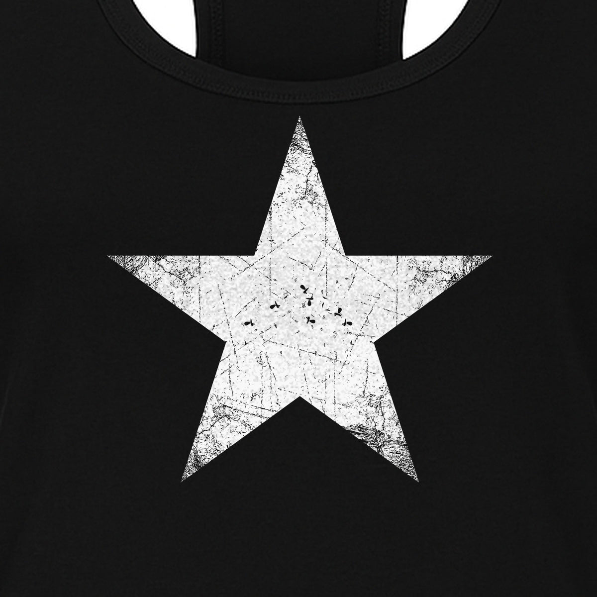 Distressed Star Women's Racerback Tank Top, Patriotic Fourth of July and Memorial Day Apparel