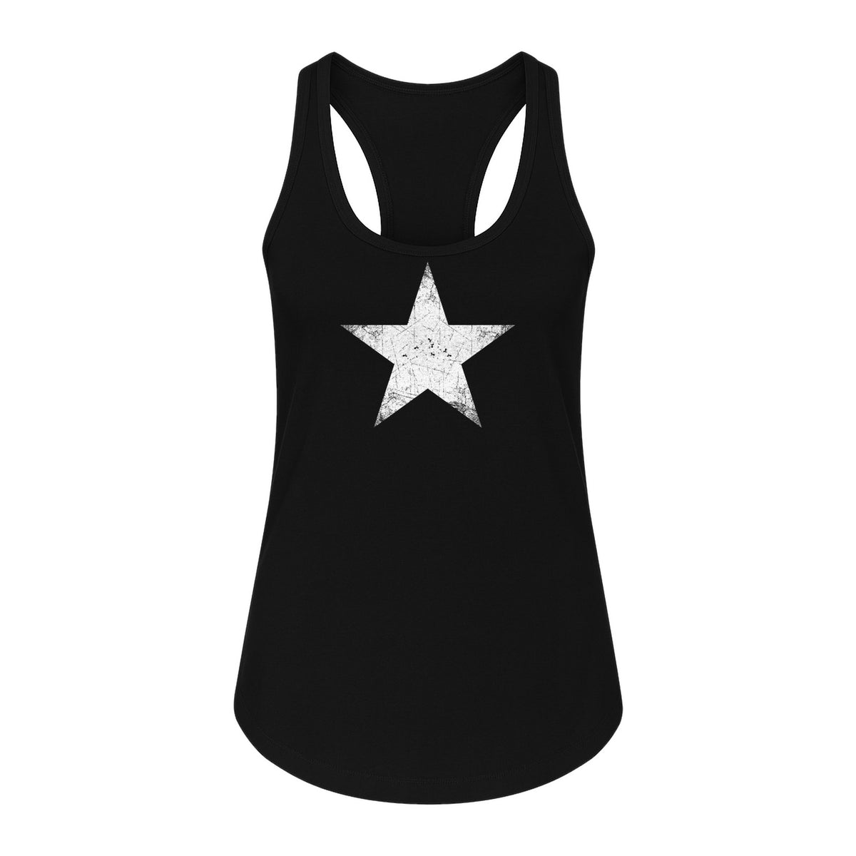 Distressed Star Women's Racerback Tank Top, Patriotic Fourth of July and Memorial Day Apparel