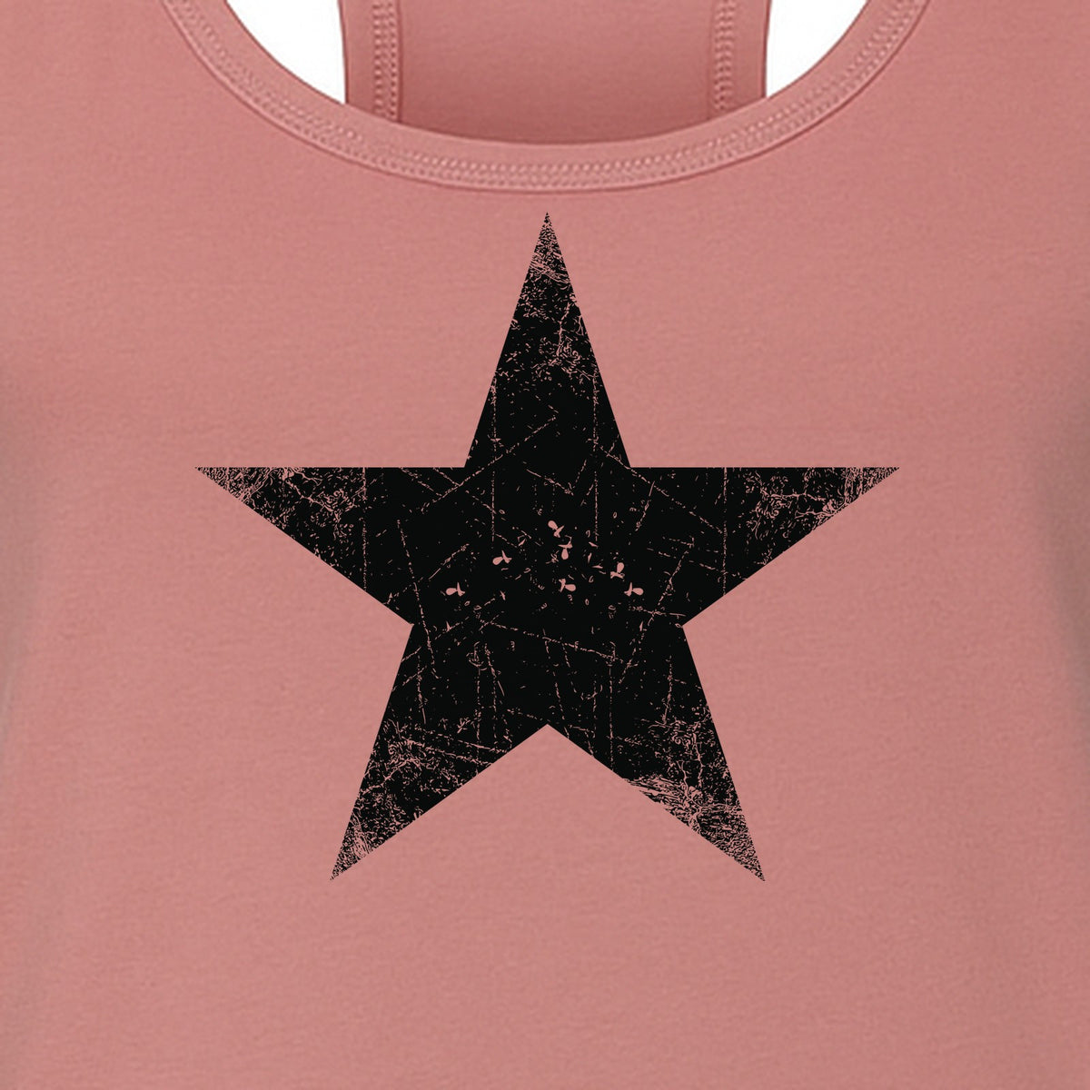 Distressed Star Women's Racerback Tank Top, Patriotic Fourth of July and Memorial Day Apparel
