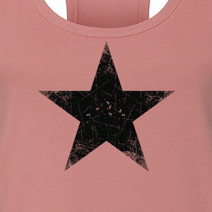 Distressed Star Women's Racerback Tank Top, Patriotic Fourth of July and Memorial Day Apparel