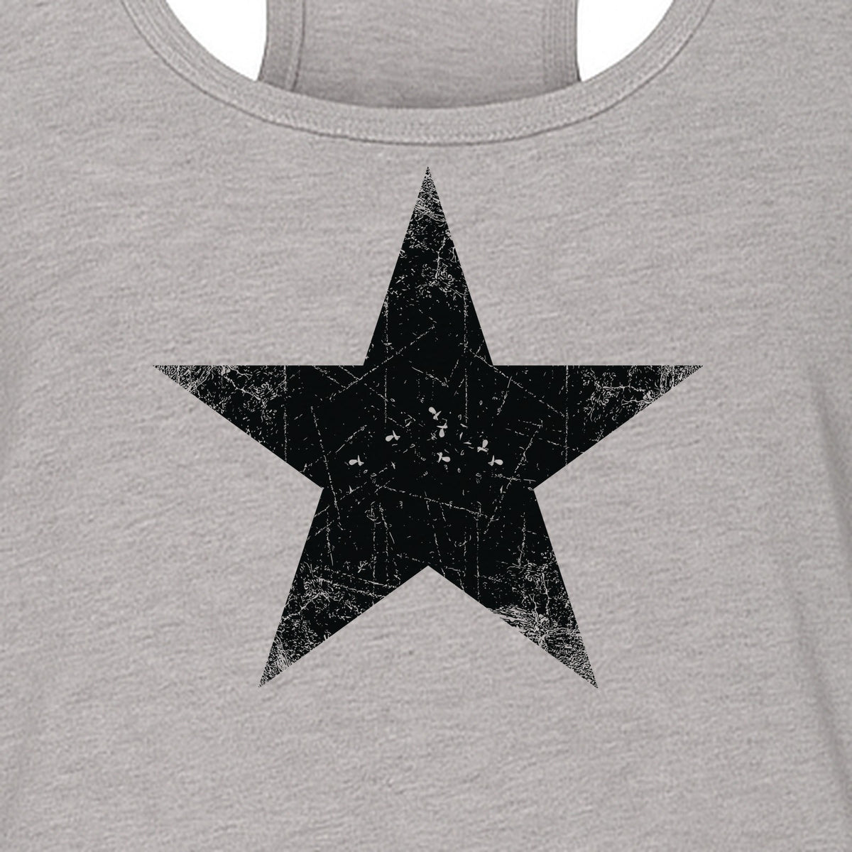 Distressed Star Women's Racerback Tank Top, Patriotic Fourth of July and Memorial Day Apparel