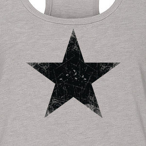 Distressed Star Women's Racerback Tank Top, Patriotic Fourth of July and Memorial Day Apparel