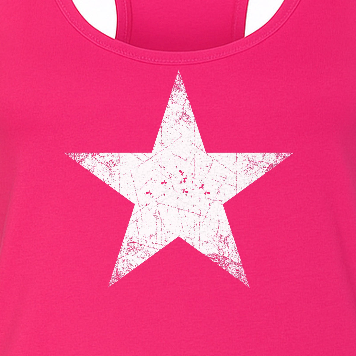 Distressed Star Women's Racerback Tank Top, Patriotic Fourth of July and Memorial Day Apparel