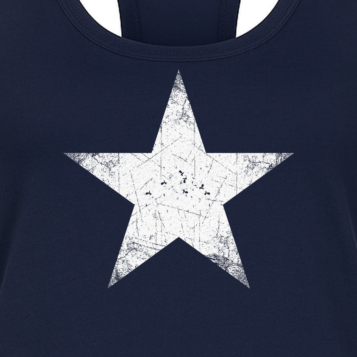 Distressed Star Women's Racerback Tank Top, Patriotic Fourth of July and Memorial Day Apparel