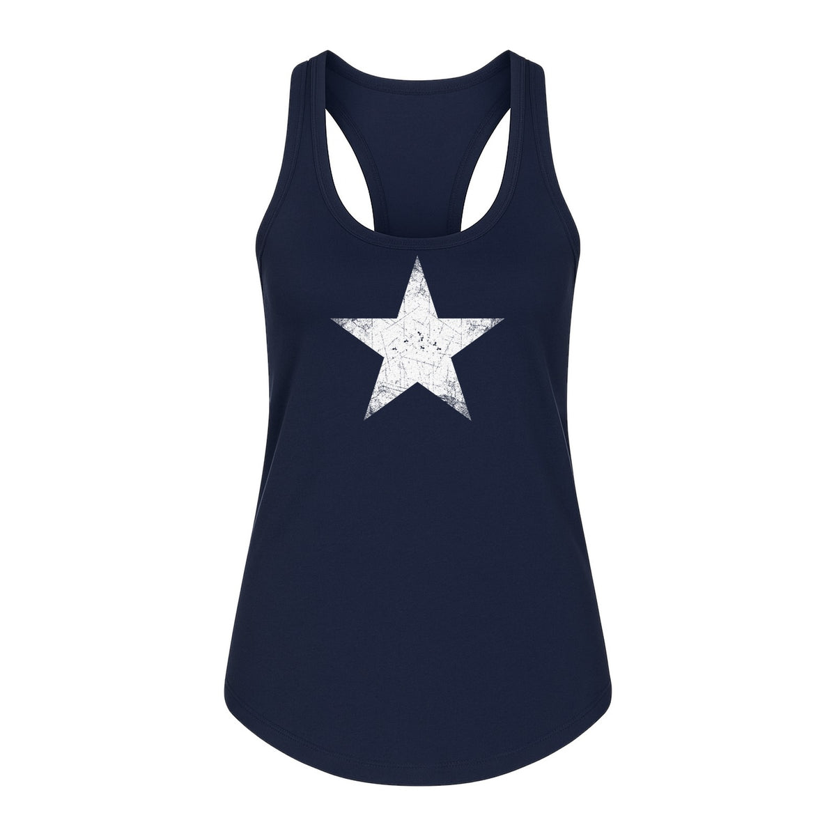 Distressed Star Women's Racerback Tank Top, Patriotic Fourth of July and Memorial Day Apparel