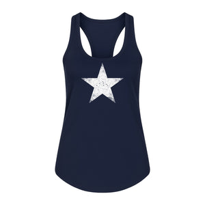 Distressed Star Women's Racerback Tank Top, Patriotic Fourth of July and Memorial Day Apparel