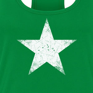 Distressed Star Women's Racerback Tank Top, Patriotic Fourth of July and Memorial Day Apparel