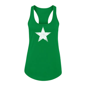 Distressed Star Women's Racerback Tank Top, Patriotic Fourth of July and Memorial Day Apparel