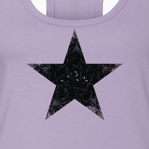 Distressed Star Women's Racerback Tank Top, Patriotic Fourth of July and Memorial Day Apparel