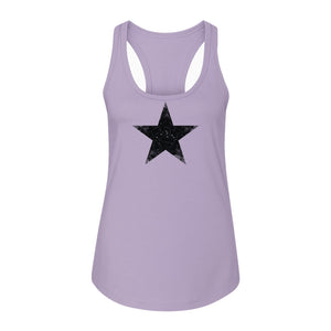 Distressed Star Women's Racerback Tank Top, Patriotic Fourth of July and Memorial Day Apparel
