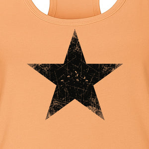 Distressed Star Women's Racerback Tank Top, Patriotic Fourth of July and Memorial Day Apparel