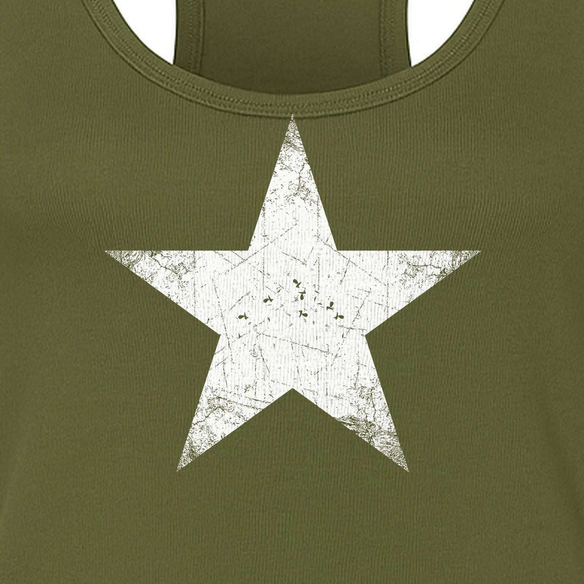 Distressed Star Women's Racerback Tank Top, Patriotic Fourth of July and Memorial Day Apparel