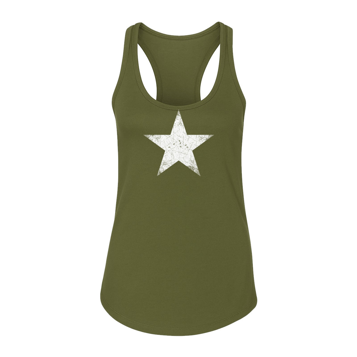 Distressed Star Women's Racerback Tank Top, Patriotic Fourth of July and Memorial Day Apparel