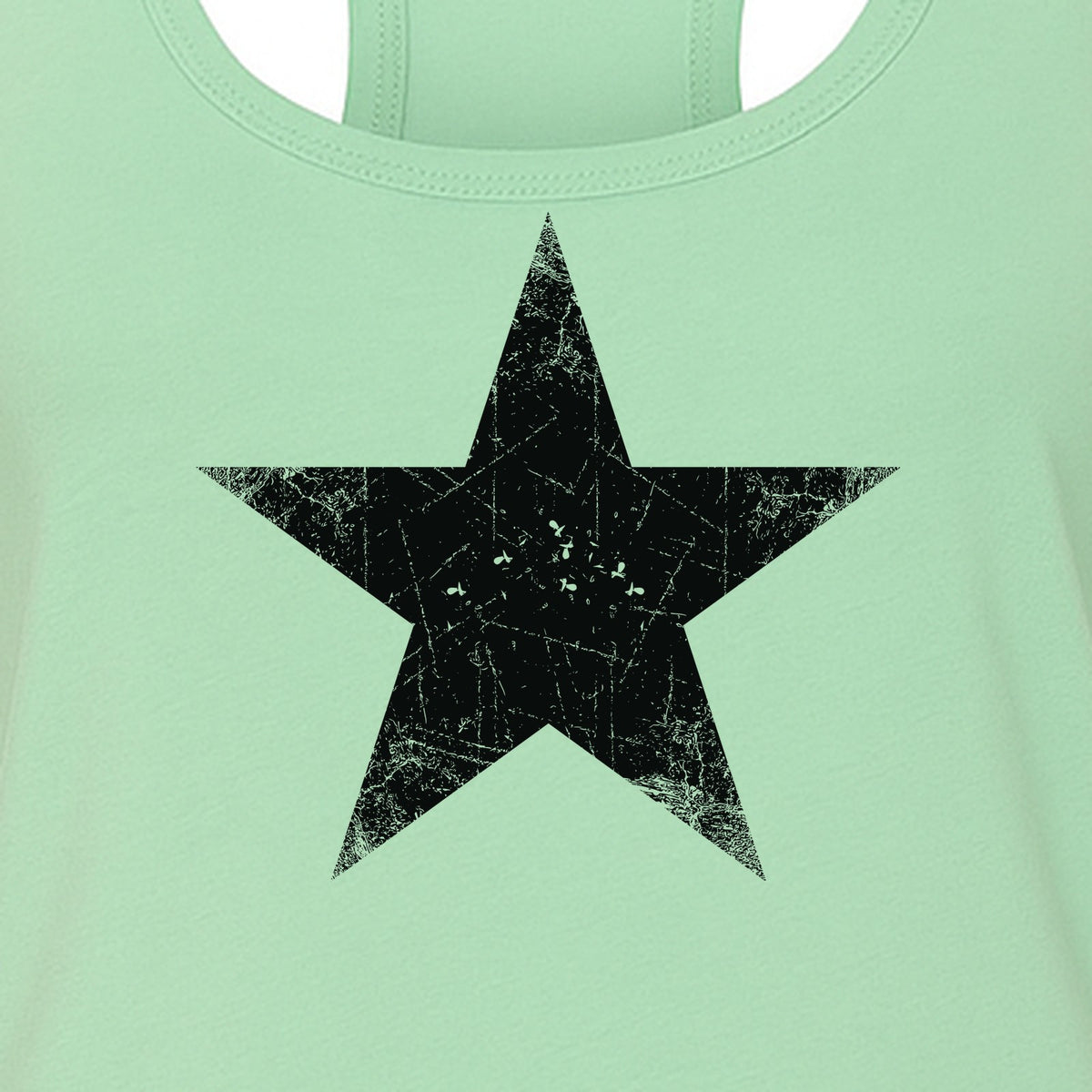 Distressed Star Women's Racerback Tank Top, Patriotic Fourth of July and Memorial Day Apparel