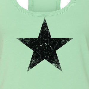 Distressed Star Women's Racerback Tank Top, Patriotic Fourth of July and Memorial Day Apparel
