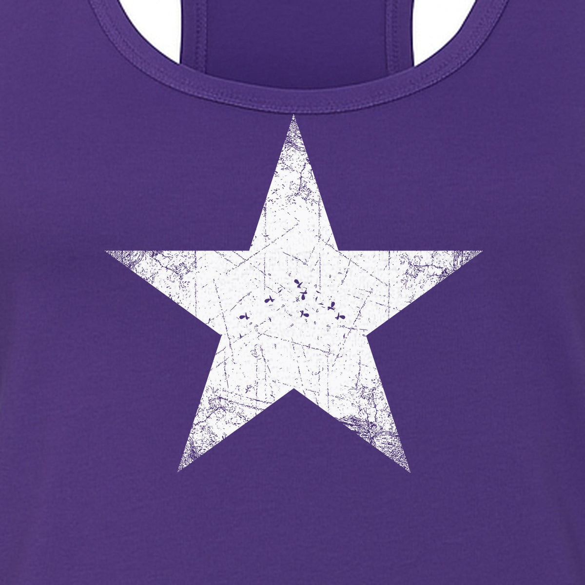 Distressed Star Women's Racerback Tank Top, Patriotic Fourth of July and Memorial Day Apparel