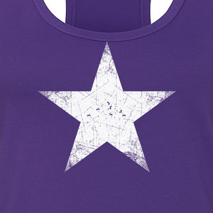Distressed Star Women's Racerback Tank Top, Patriotic Fourth of July and Memorial Day Apparel