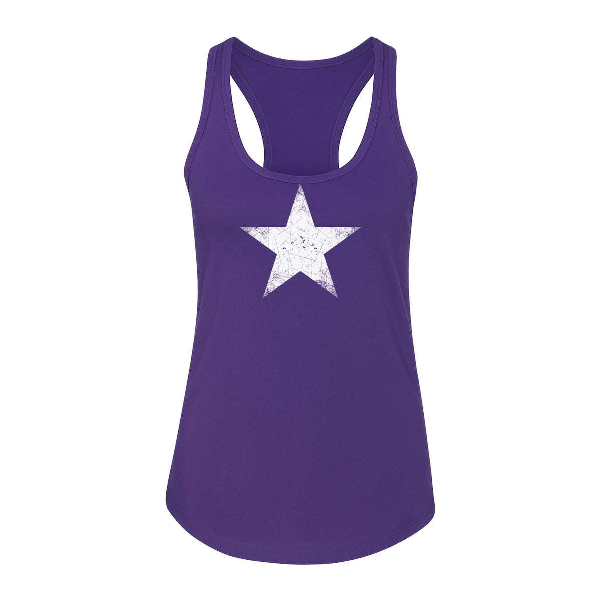 Distressed Star Women's Racerback Tank Top, Patriotic Fourth of July and Memorial Day Apparel