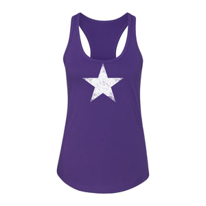 Distressed Star Women's Racerback Tank Top, Patriotic Fourth of July and Memorial Day Apparel