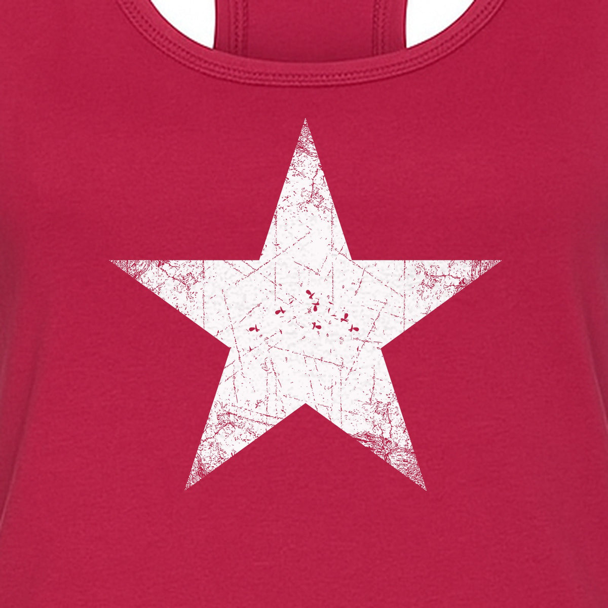 Distressed Star Women's Racerback Tank Top, Patriotic Fourth of July and Memorial Day Apparel