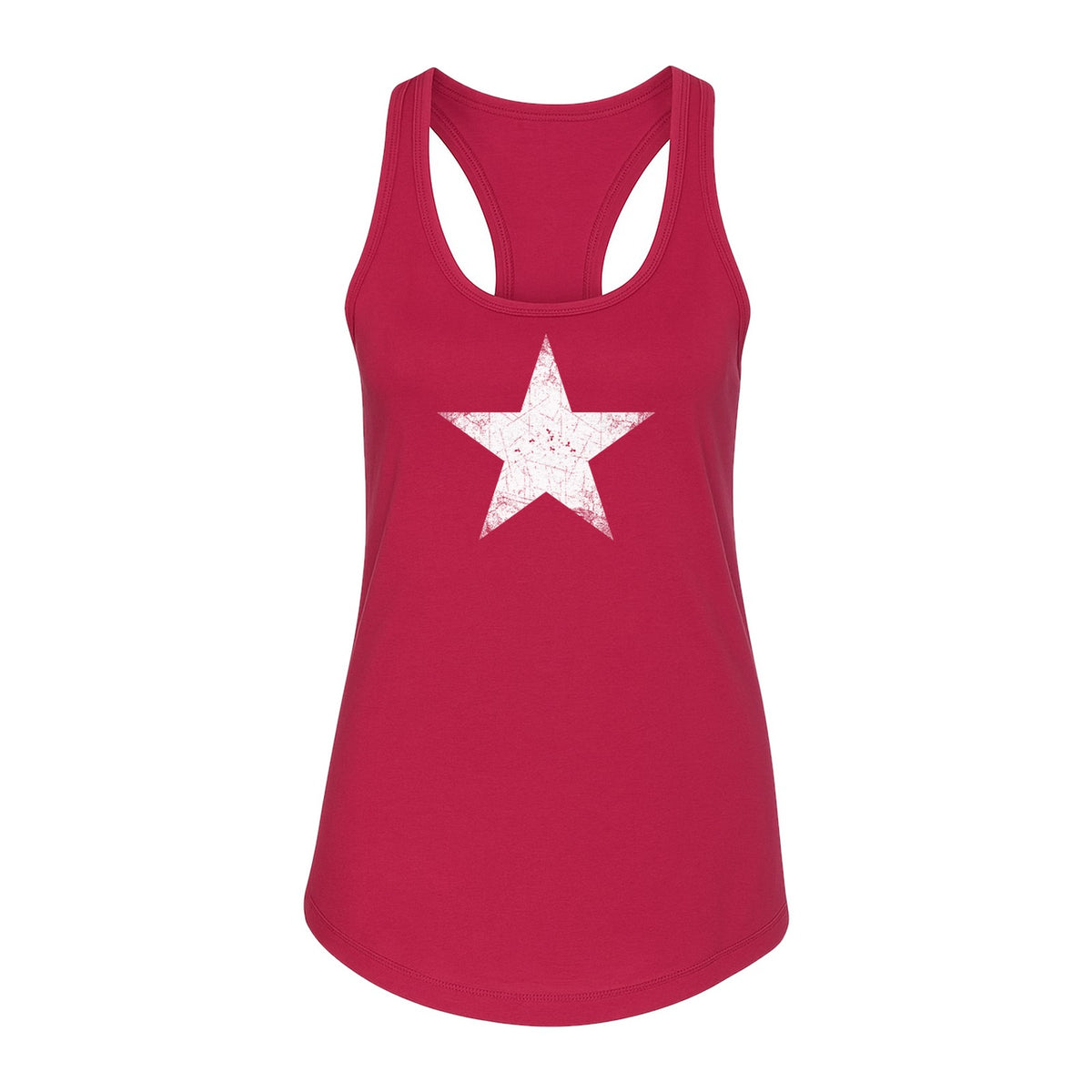 Distressed Star Women's Racerback Tank Top, Patriotic Fourth of July and Memorial Day Apparel