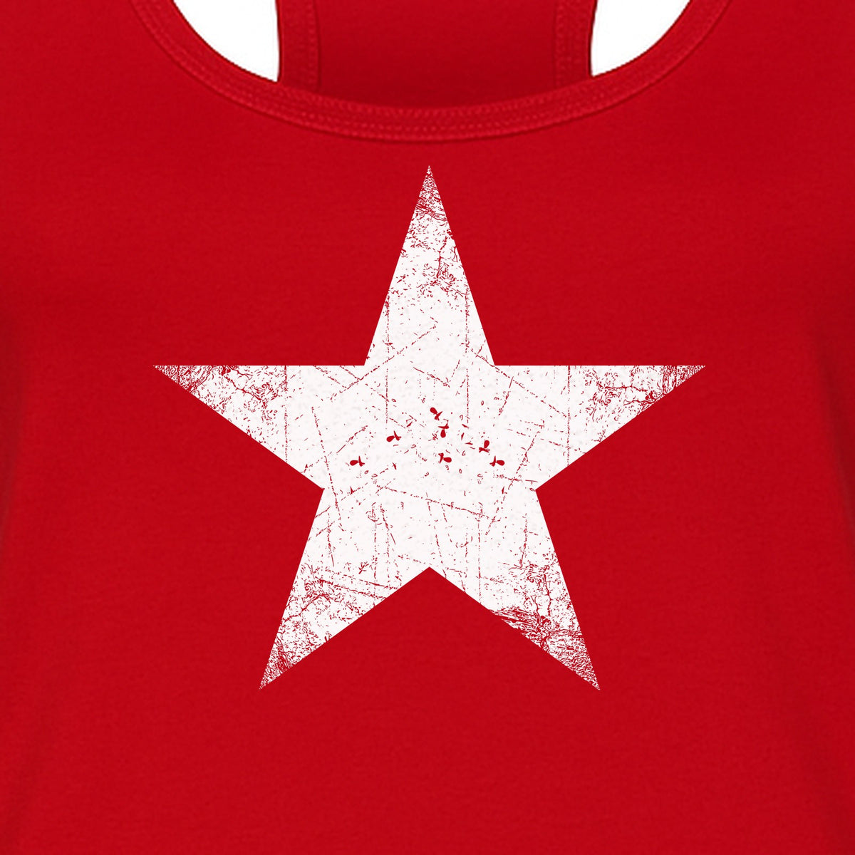 Distressed Star Women's Racerback Tank Top, Patriotic Fourth of July and Memorial Day Apparel