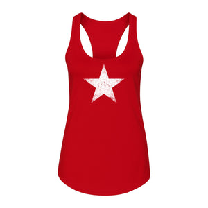 Distressed Star Women's Racerback Tank Top, Patriotic Fourth of July and Memorial Day Apparel
