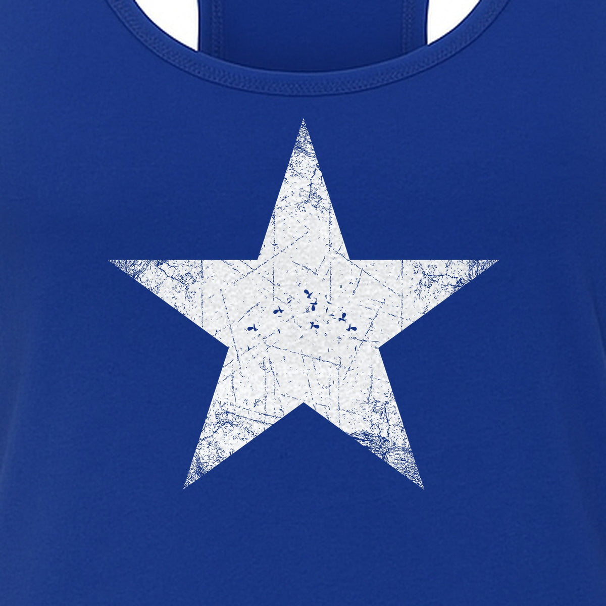 Distressed Star Women's Racerback Tank Top, Patriotic Fourth of July and Memorial Day Apparel