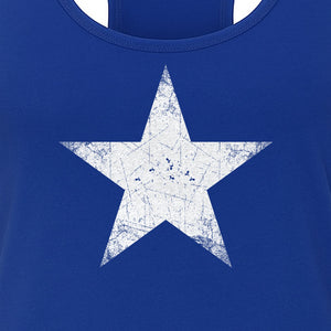 Distressed Star Women's Racerback Tank Top, Patriotic Fourth of July and Memorial Day Apparel
