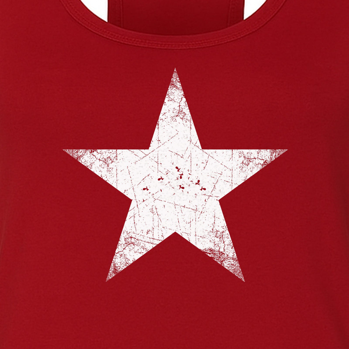 Distressed Star Women's Racerback Tank Top, Patriotic Fourth of July and Memorial Day Apparel